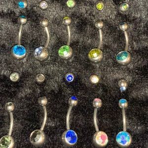 10 pc belly button ring set +10 extra bulbs✨